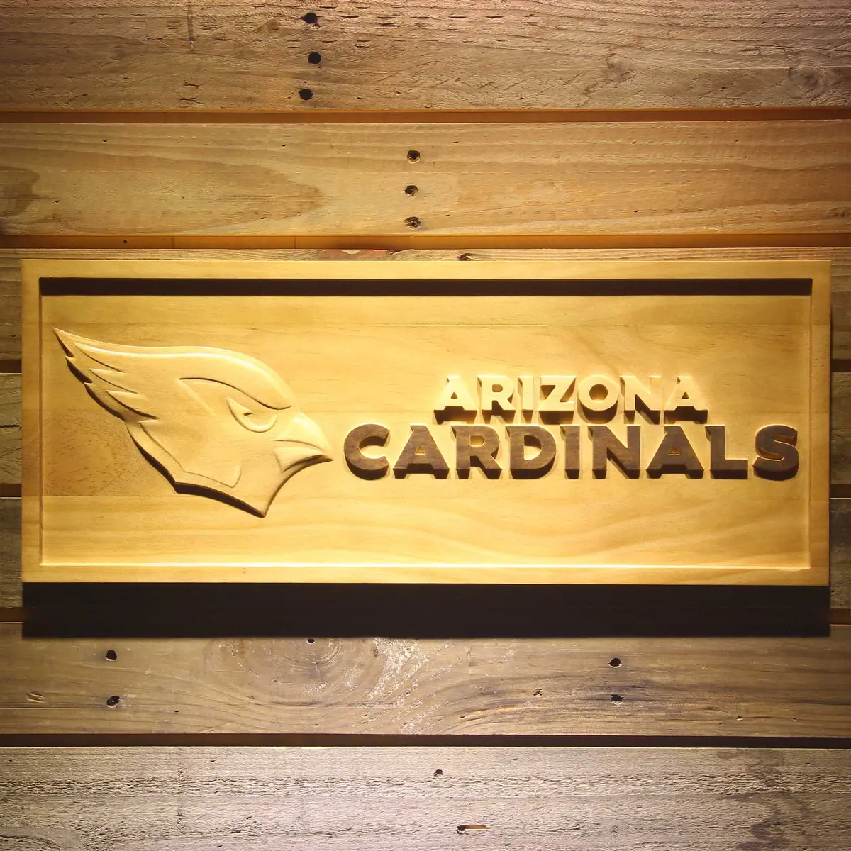 Arizona Cardinals 3D Solid Wooden Craving Sign 1