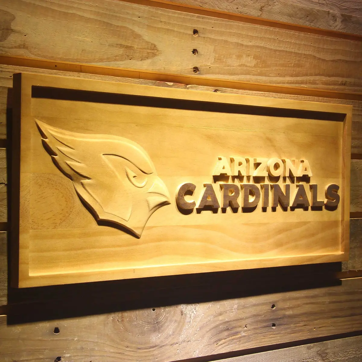 Arizona Cardinals 3D Solid Wooden Craving Sign 2