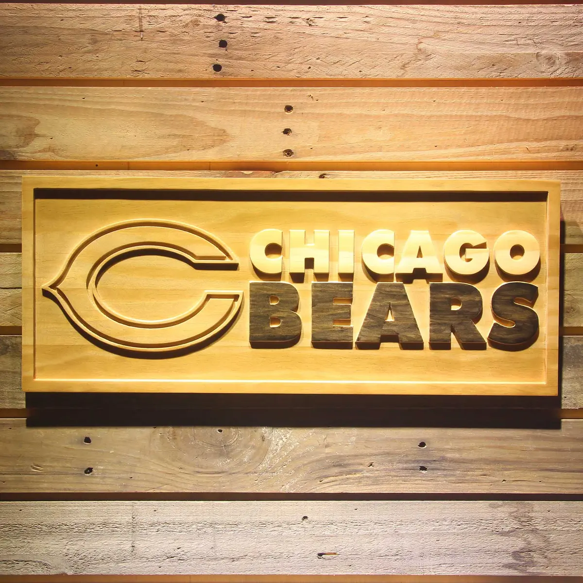Chicago Bears 3D Solid Wooden Craving Sign 1