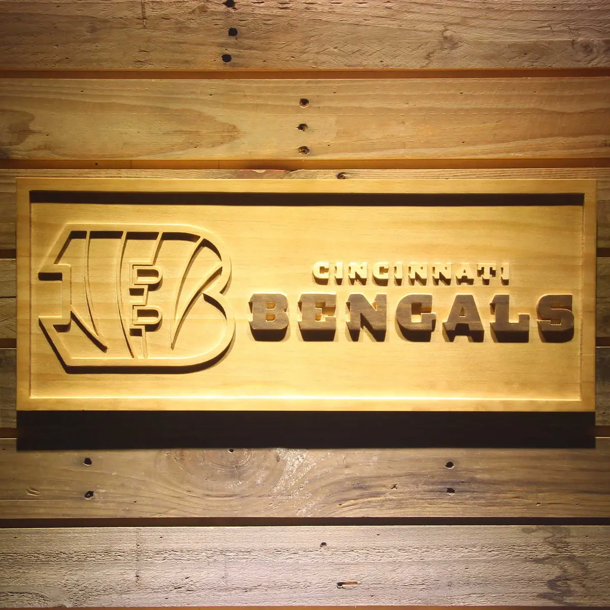 Cincinnati Bengals  3D Solid Wooden Craving Sign 1