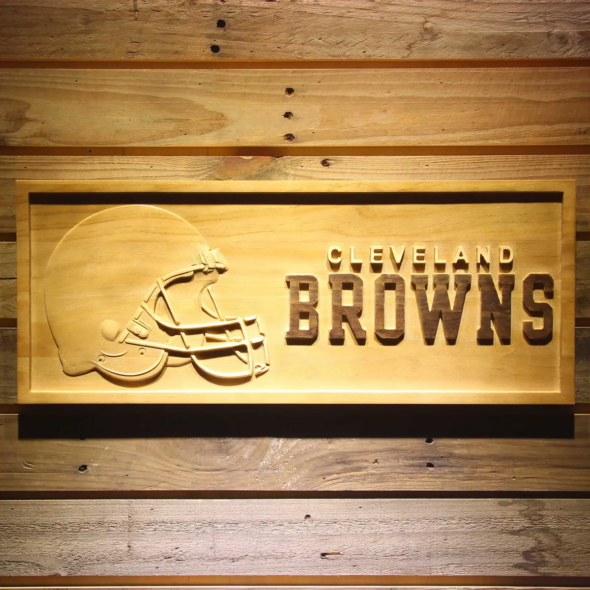 Cleveland Browns  3D Solid Wooden Craving Sign 1