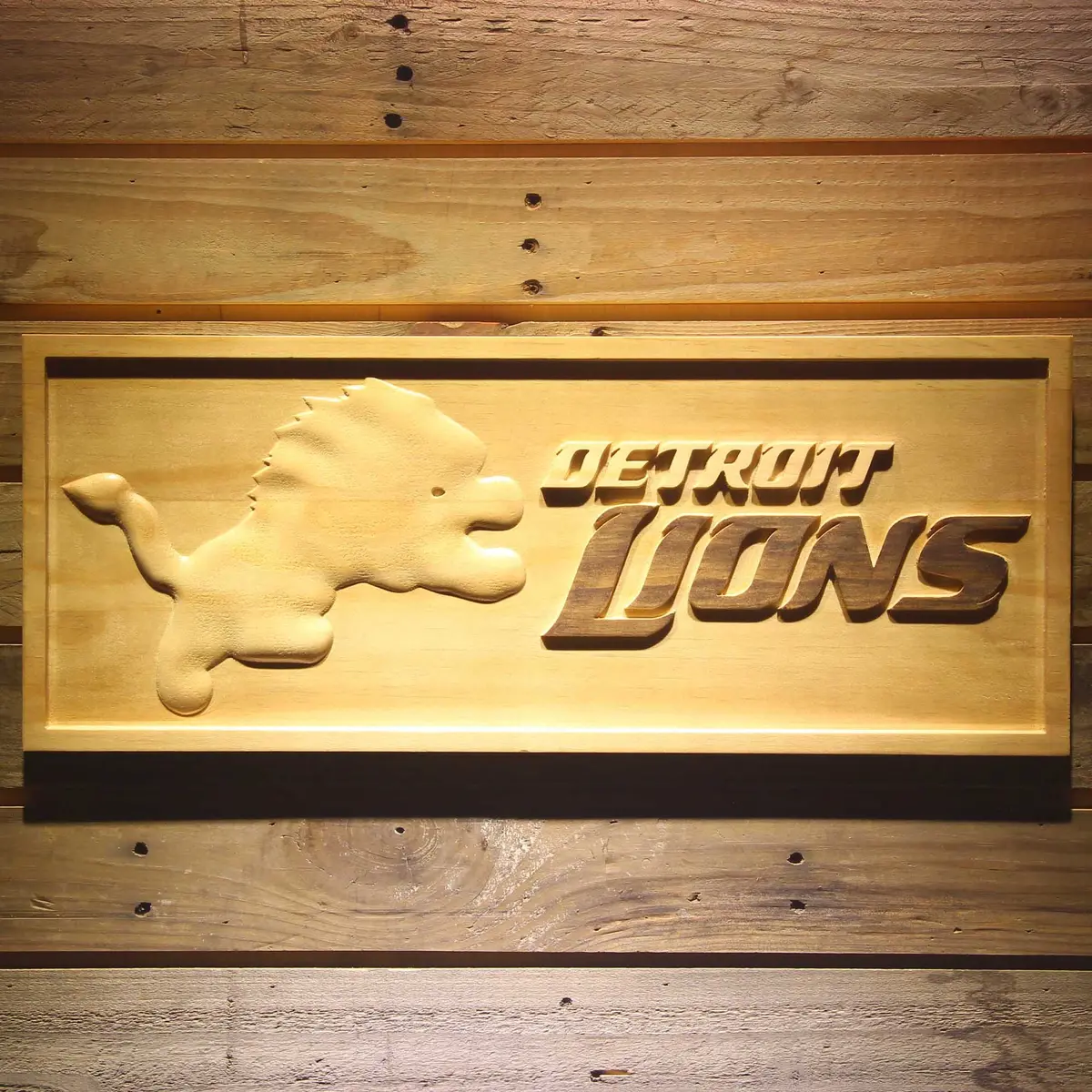 Detroit Lions  3D Solid Wooden Craving Sign 1