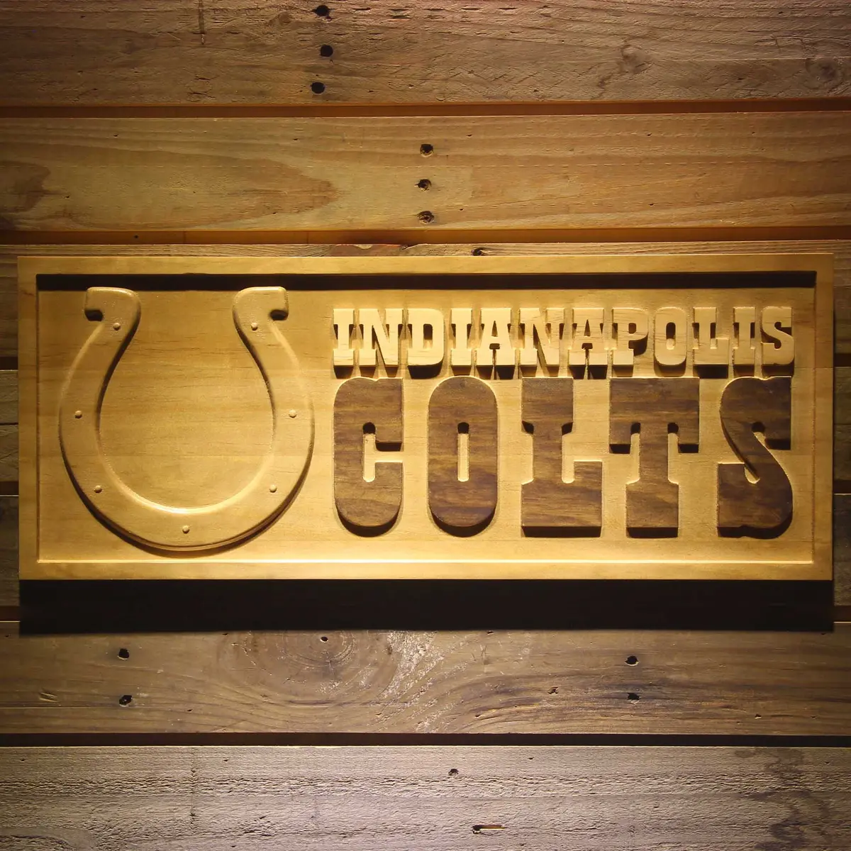 Indianapolis Colts  3D Solid Wooden Craving Sign 1