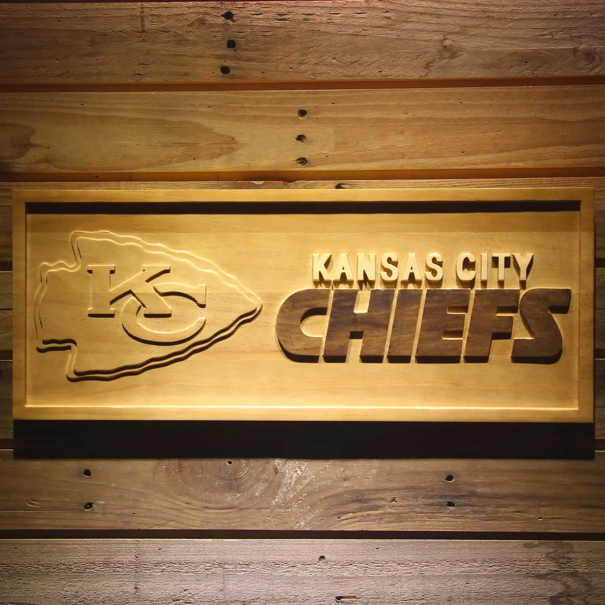 Kansas City Chiefs 3D Solid Wooden Craving Sign 1