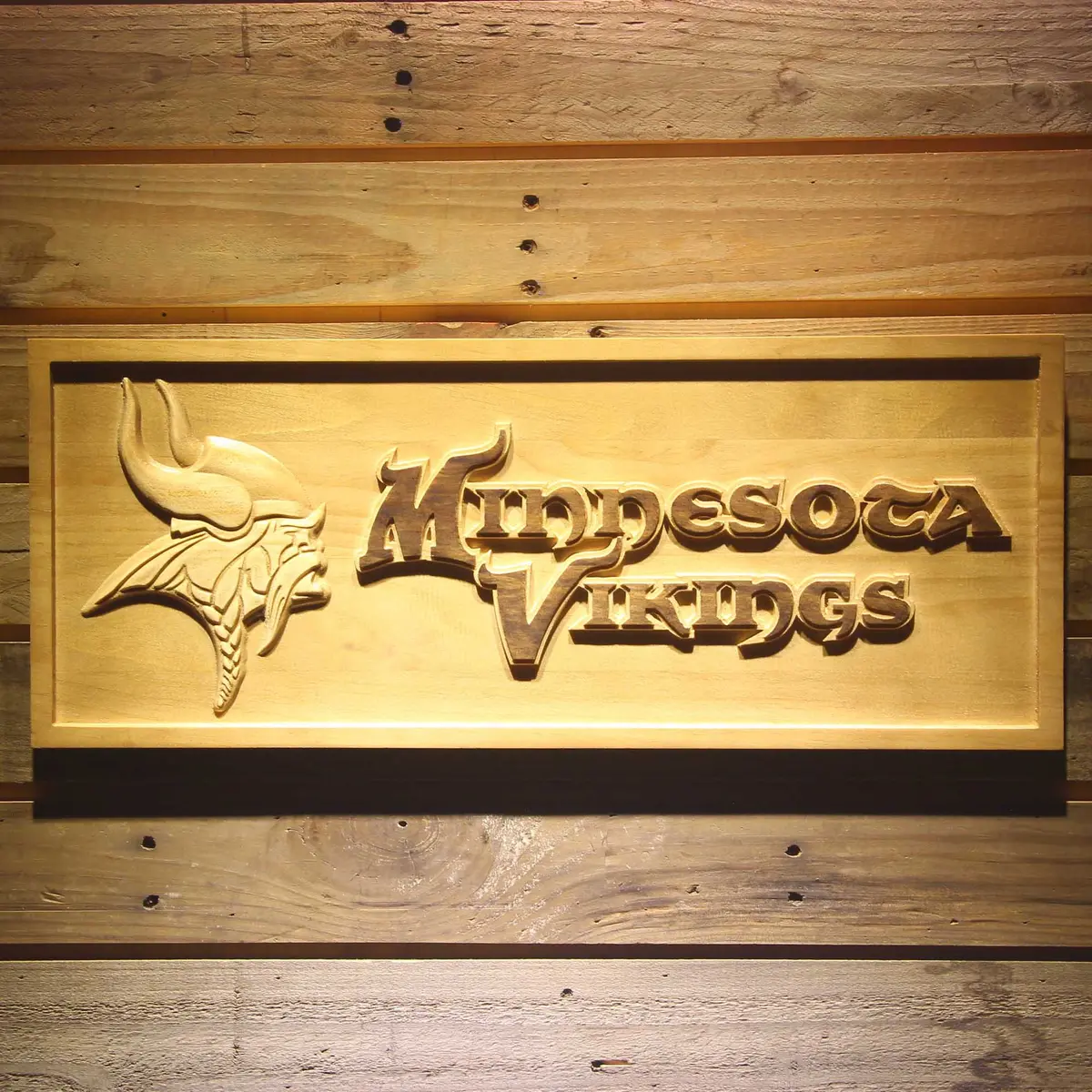 Minnesota Vikings  3D Solid Wooden Craving Sign 1
