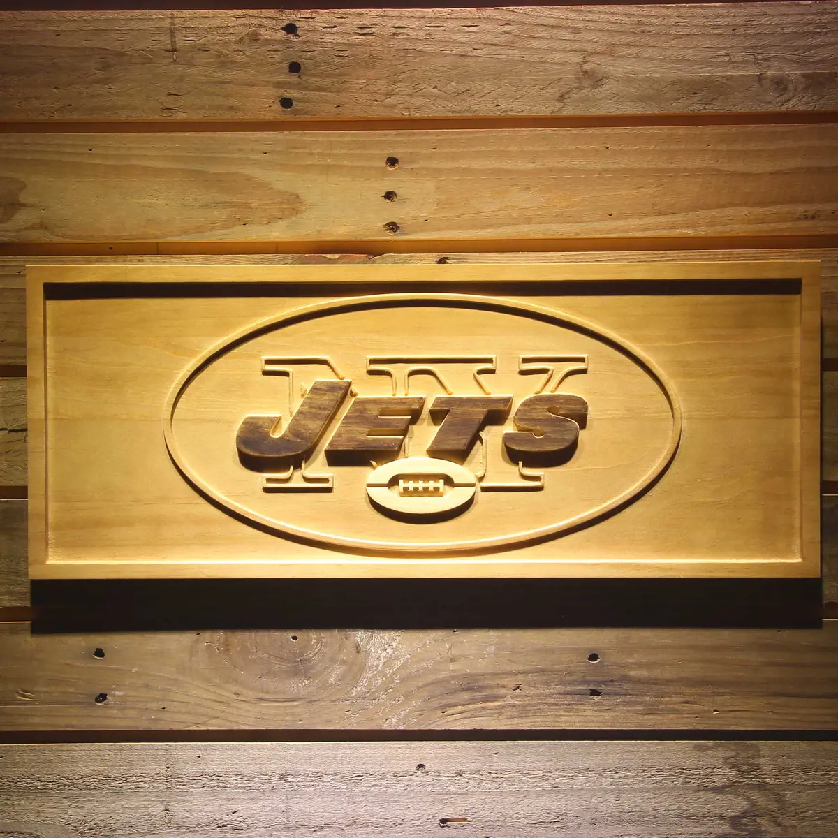 New York Jets  3D Solid Wooden Craving Sign 1