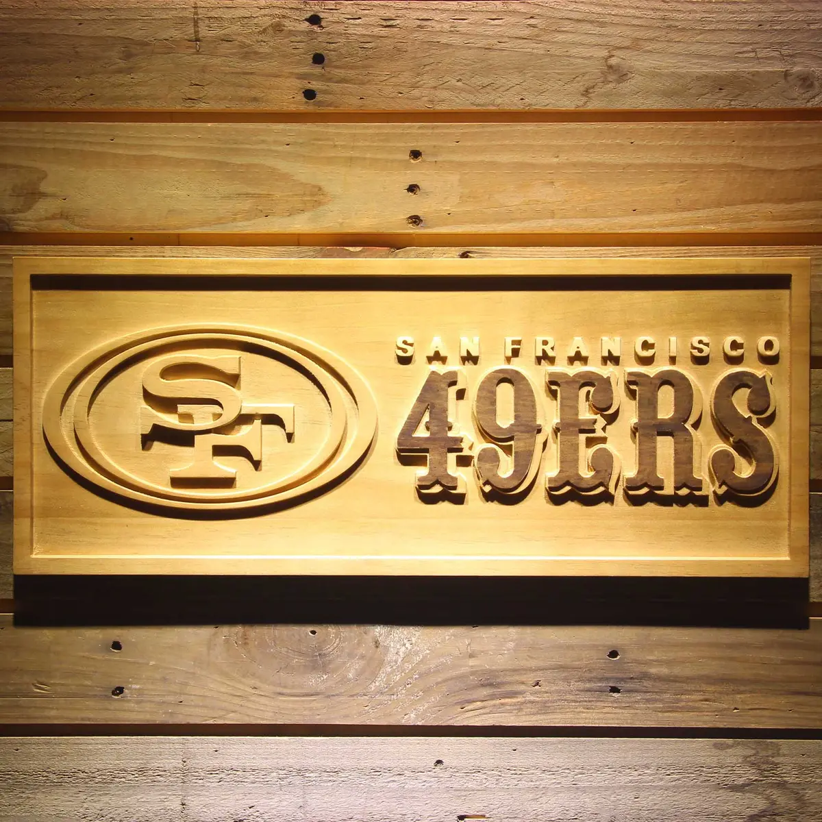 San Francisco 49Ers  3D Solid Wooden Craving Sign 1