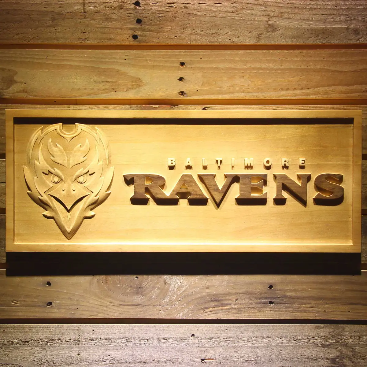 Baltimore Ravens  3D Solid Wooden Craving Sign 1