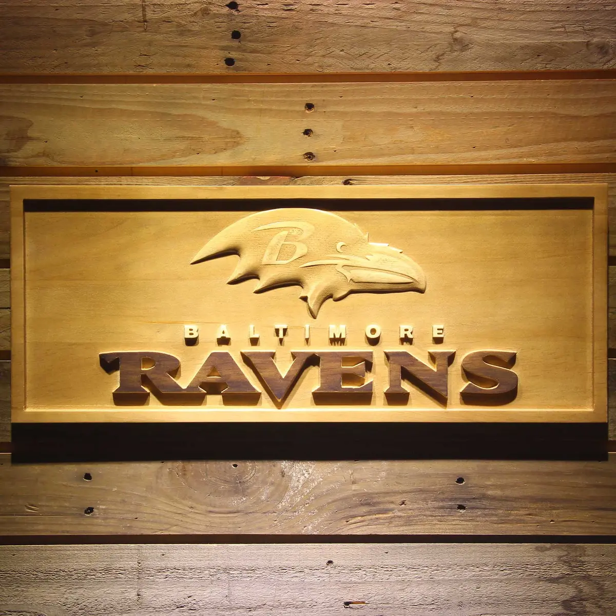 Baltimore Ravens  3D Solid Wooden Craving Sign 1