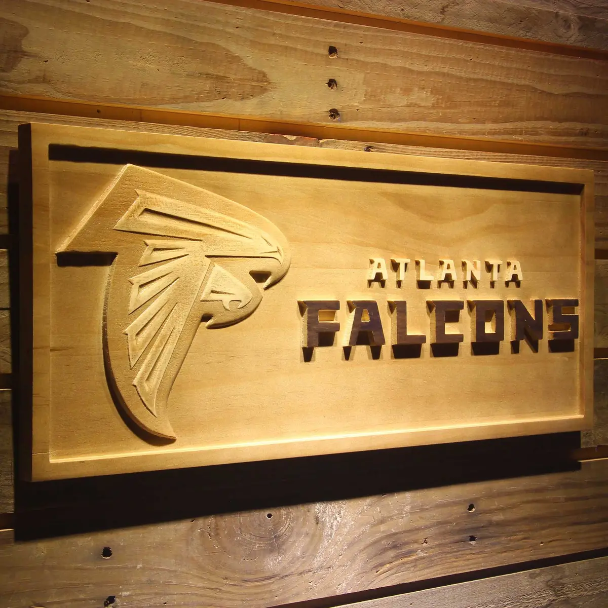 Atlanta Falcons 3D Solid Wooden Craving Sign 2