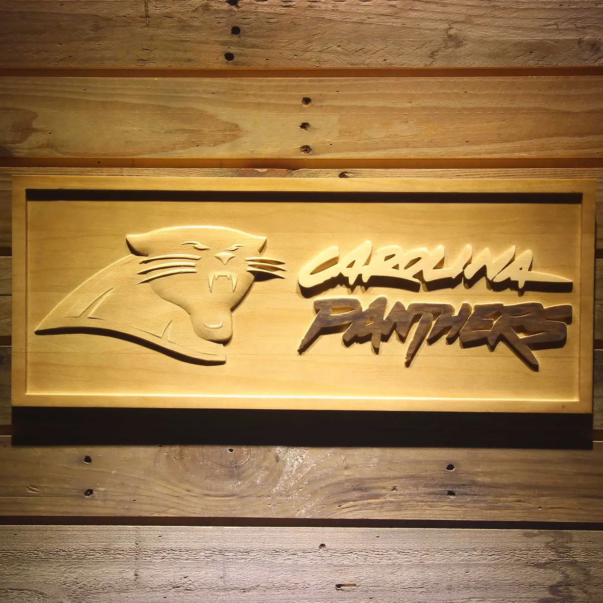 Carolina Panthers  3D Solid Wooden Craving Sign 1