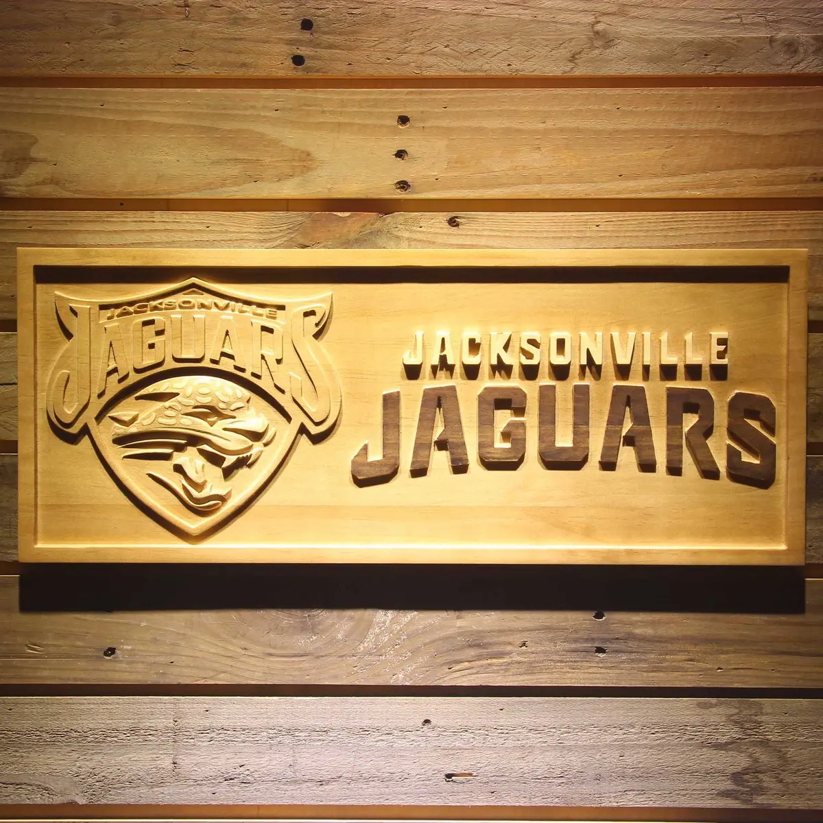 Jacksonville Jaguars  3D Solid Wooden Craving Sign 1