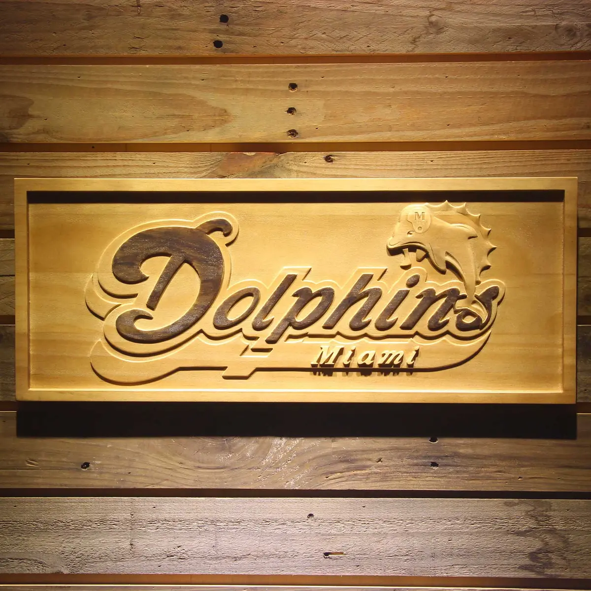 Miami Dolphins  3D Solid Wooden Craving Sign 1