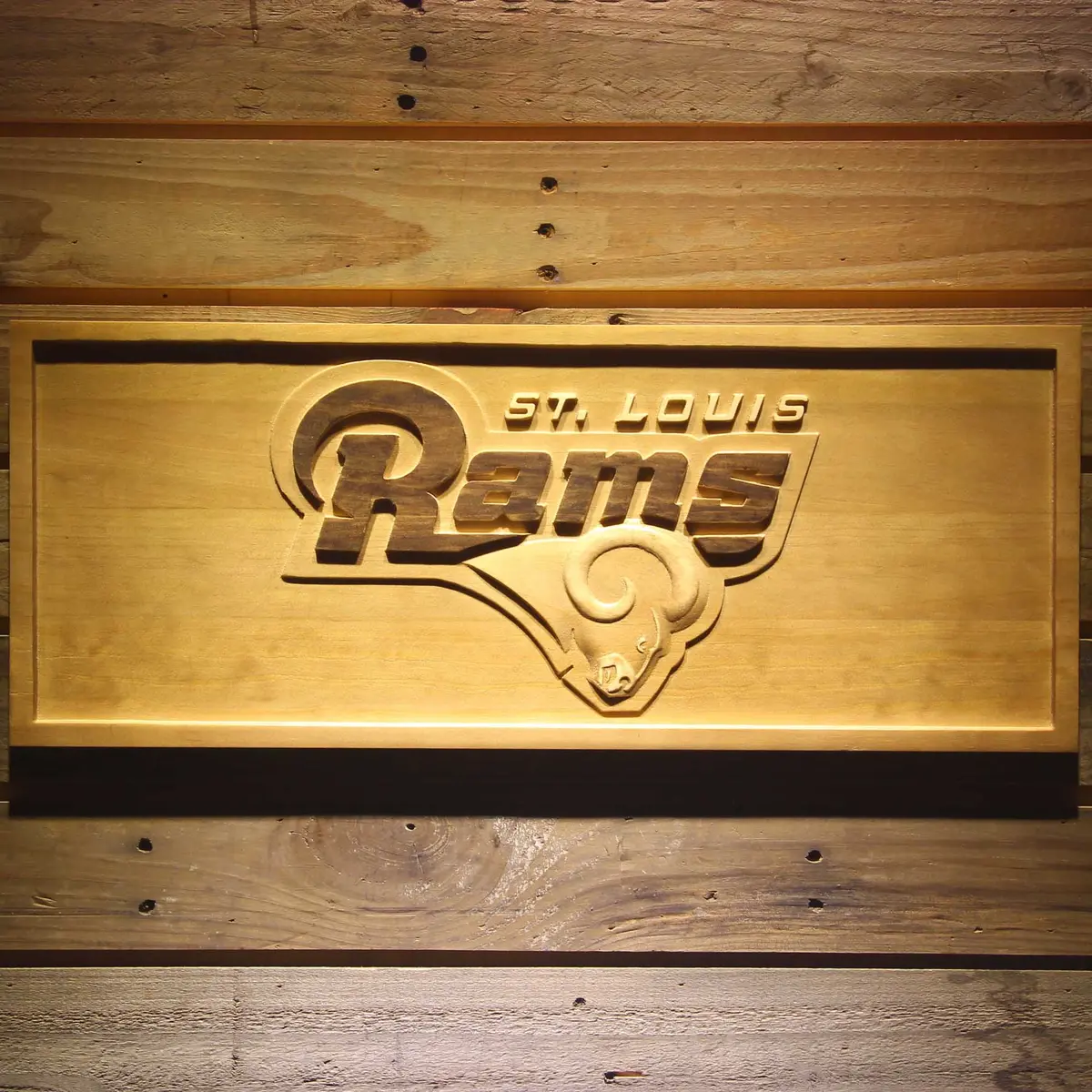 St. Louis Rams  3D Solid Wooden Craving Sign 1
