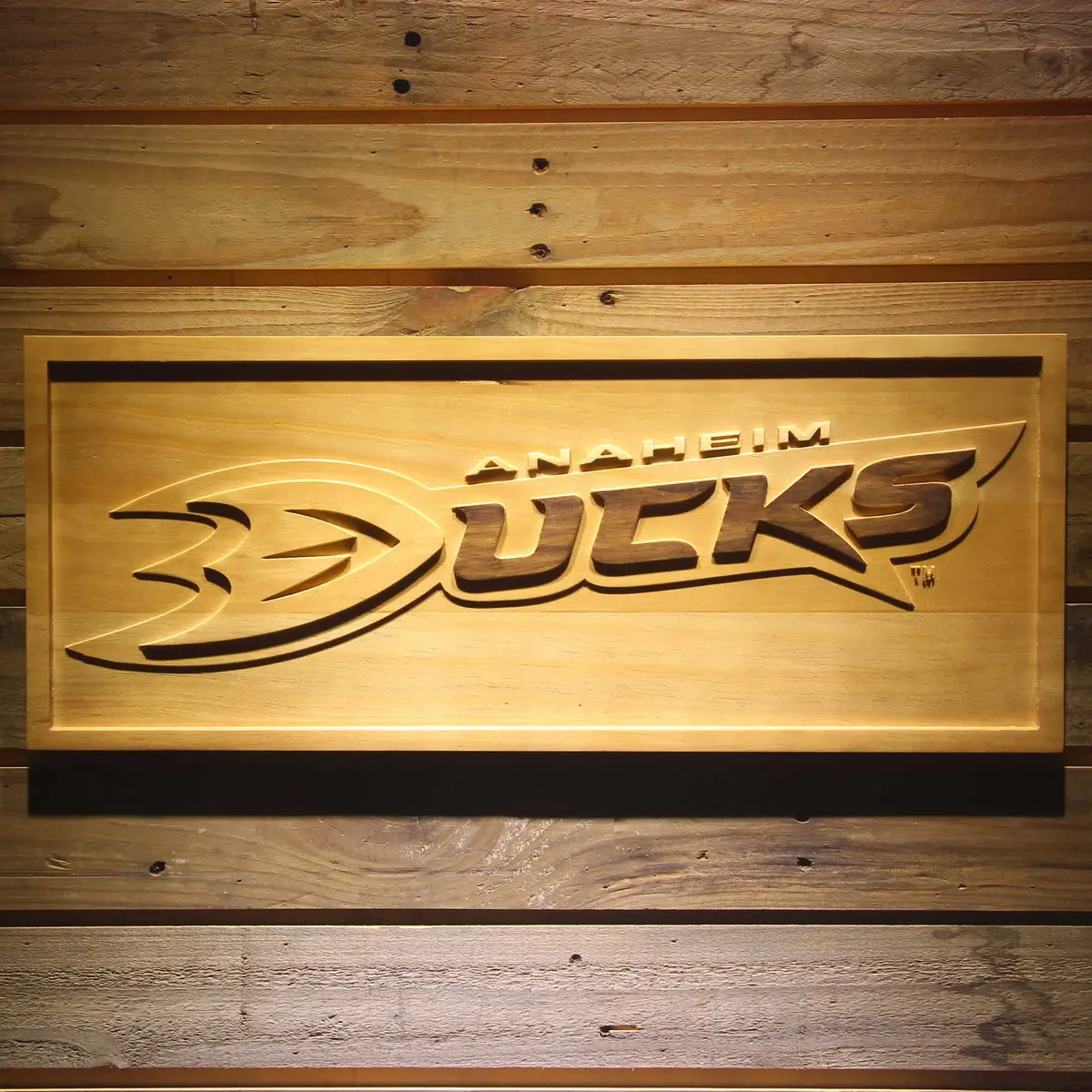 Anaheim Ducks 3D Solid Wooden Craving Sign 1
