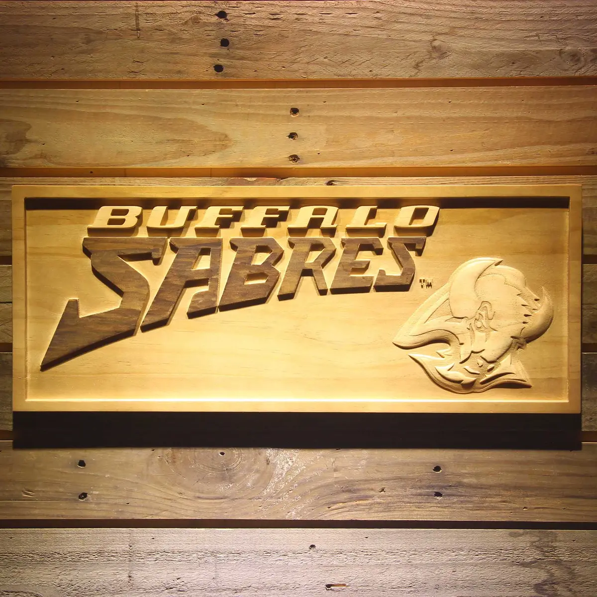 Buffalo Sabres 3D Solid Wooden Craving Sign 1