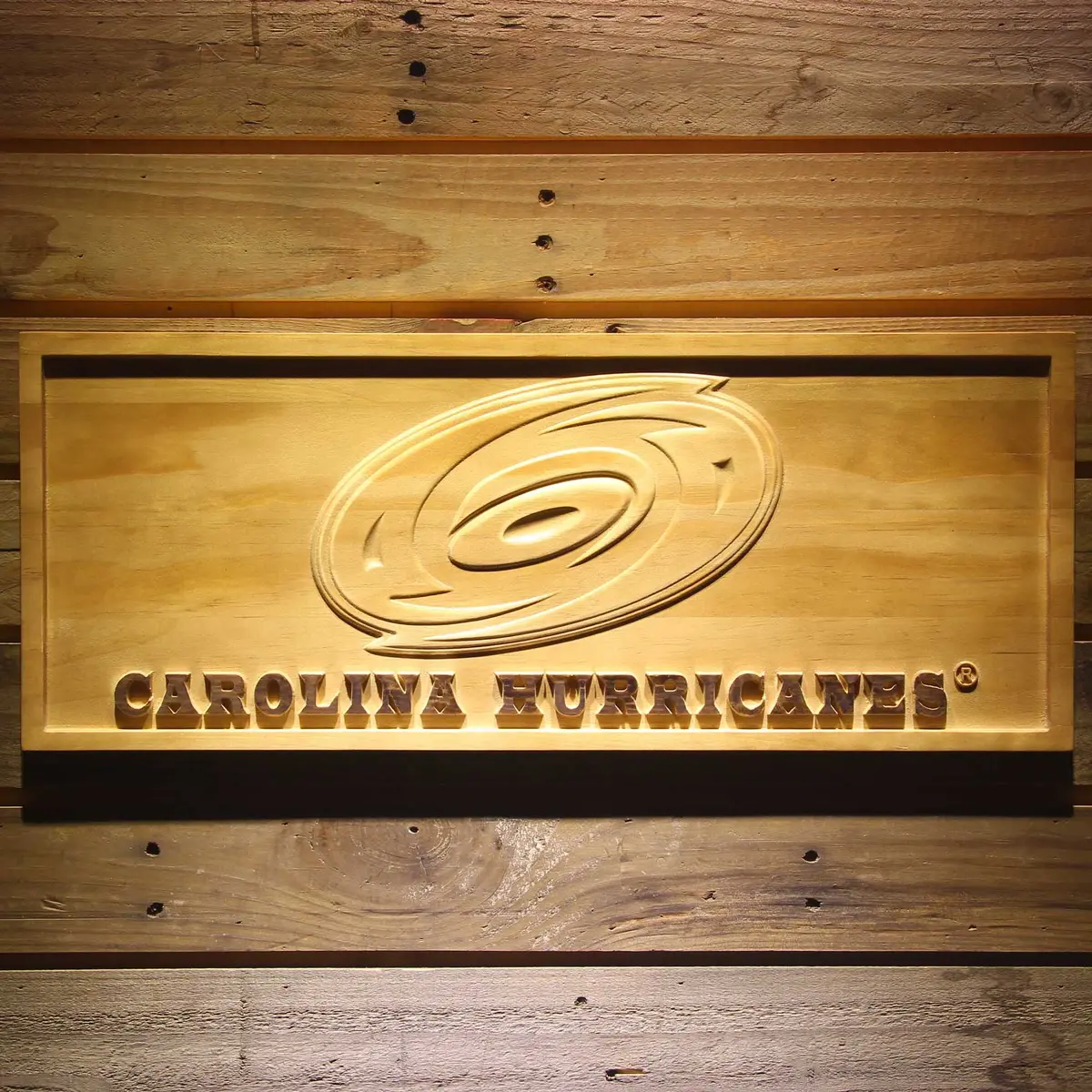 Carolina Hurricanes 3D Solid Wooden Craving Sign 1