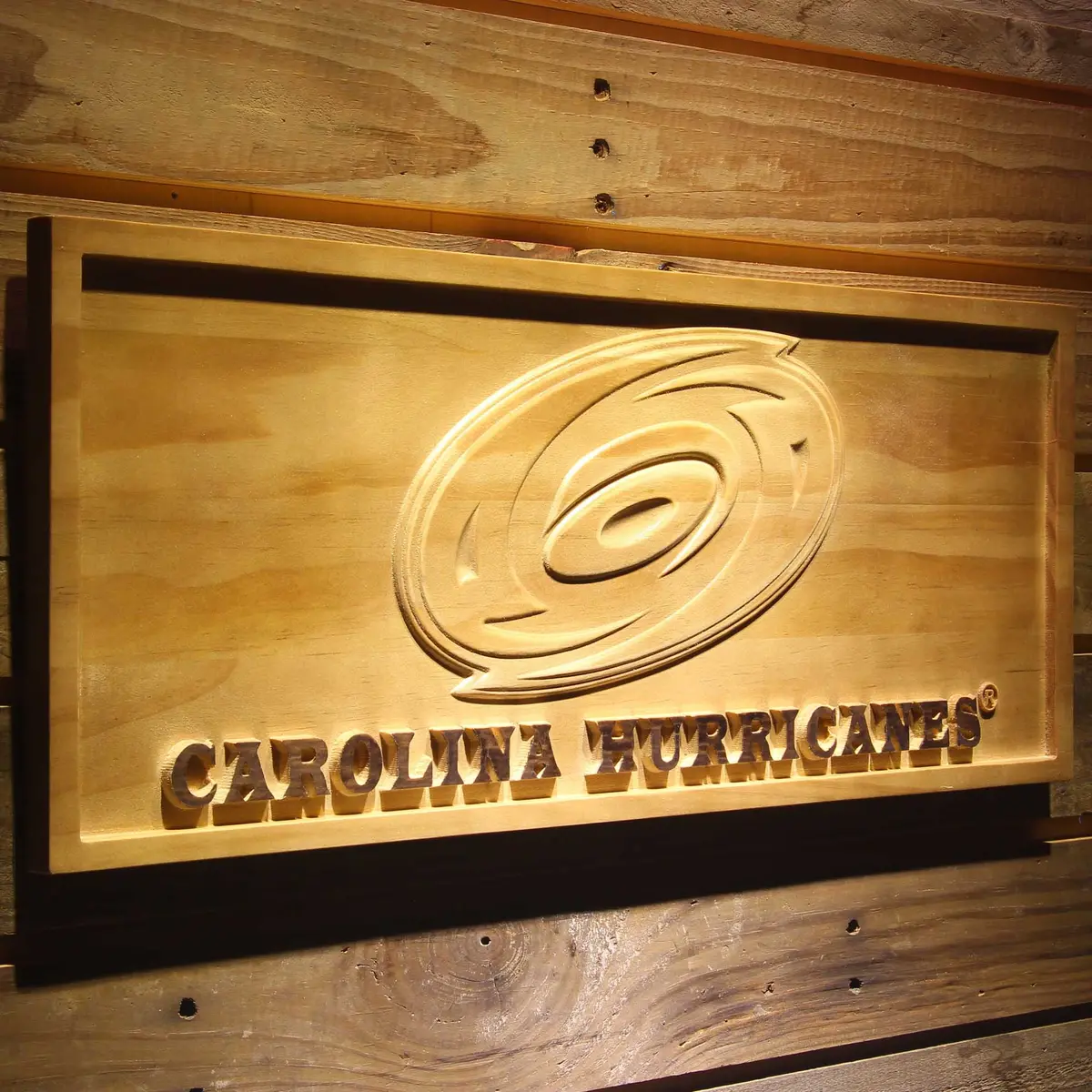 Carolina Hurricanes 3D Solid Wooden Craving Sign 2