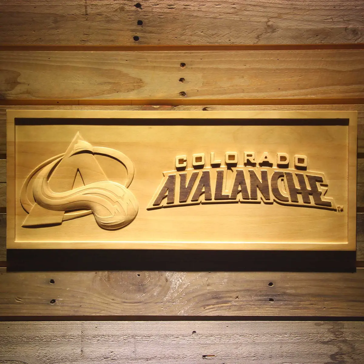 Colorado Avalanche 3D Solid Wooden Craving Sign 1
