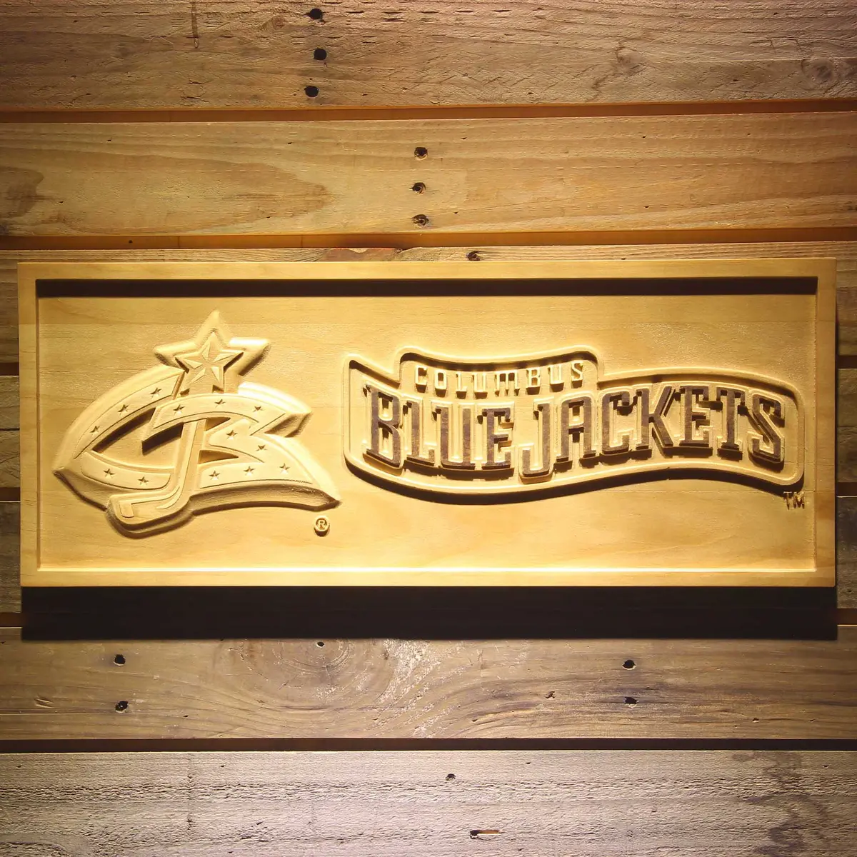 Columbus Jackets 3D Solid Wooden Craving Sign 1