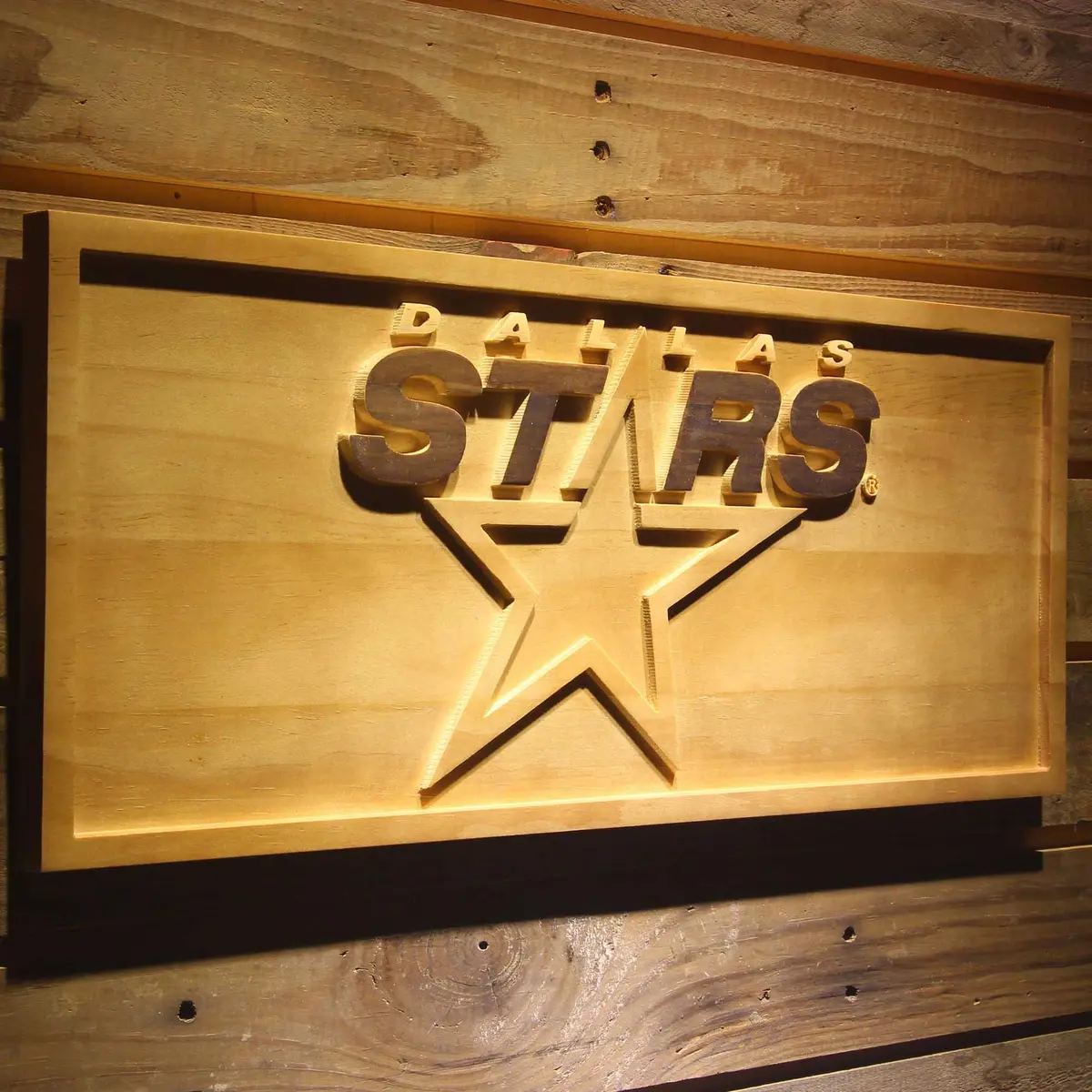 Dallas Stars 3D Solid Wooden Craving Sign 2