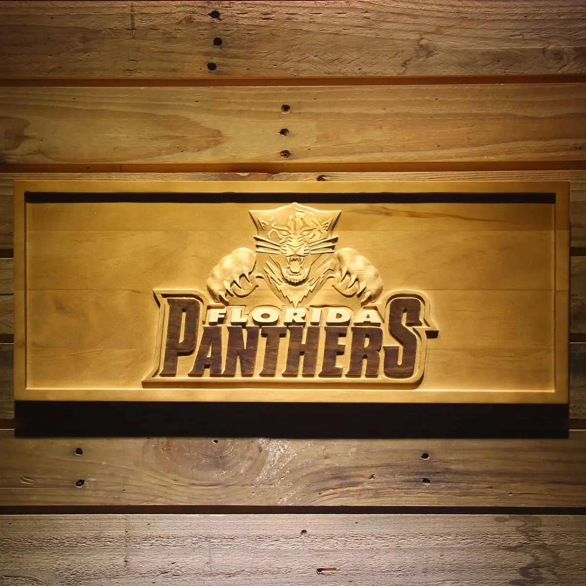 Florida Panthers 3D Solid Wooden Craving Sign 1