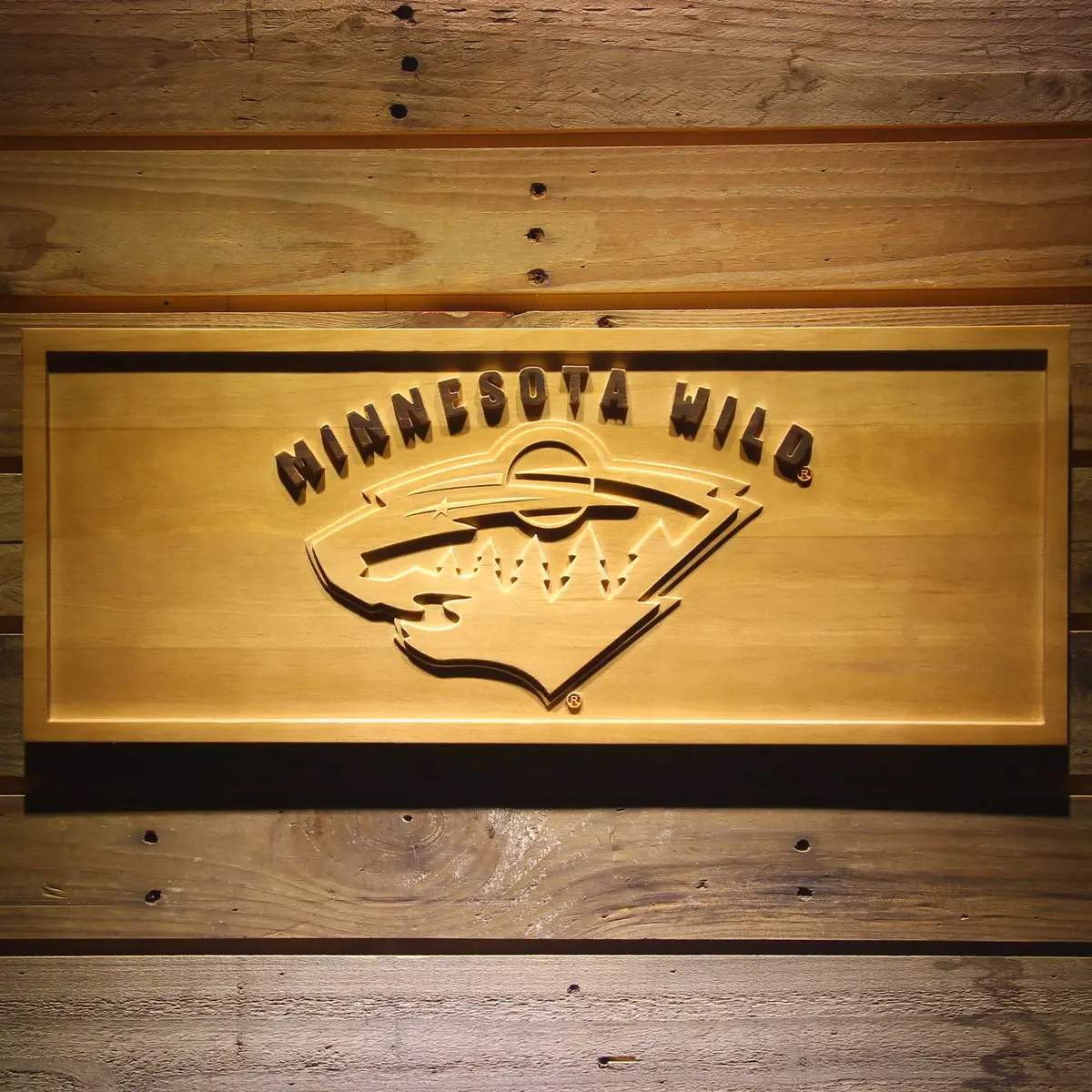 Minnesota Wild 3D Solid Wooden Craving Sign 1
