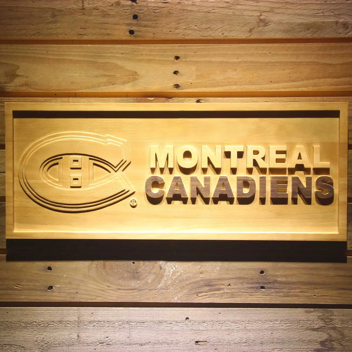 Montreal Canadiens 3D Solid Wooden Craving Sign 1
