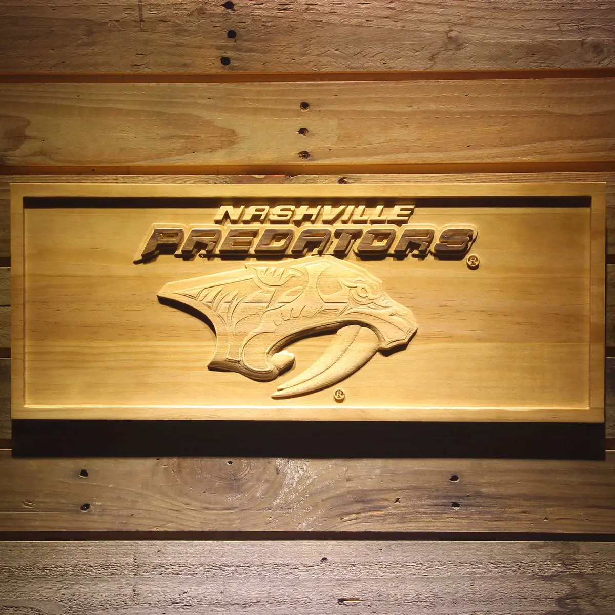 Nashville Predators 3D Solid Wooden Craving Sign 1