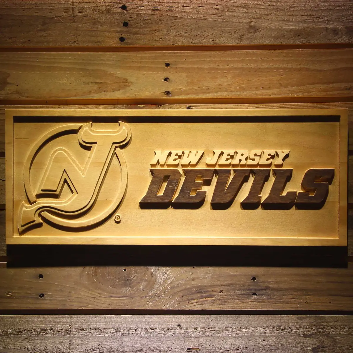 New Jersey Devils 3D Solid Wooden Craving Sign 1