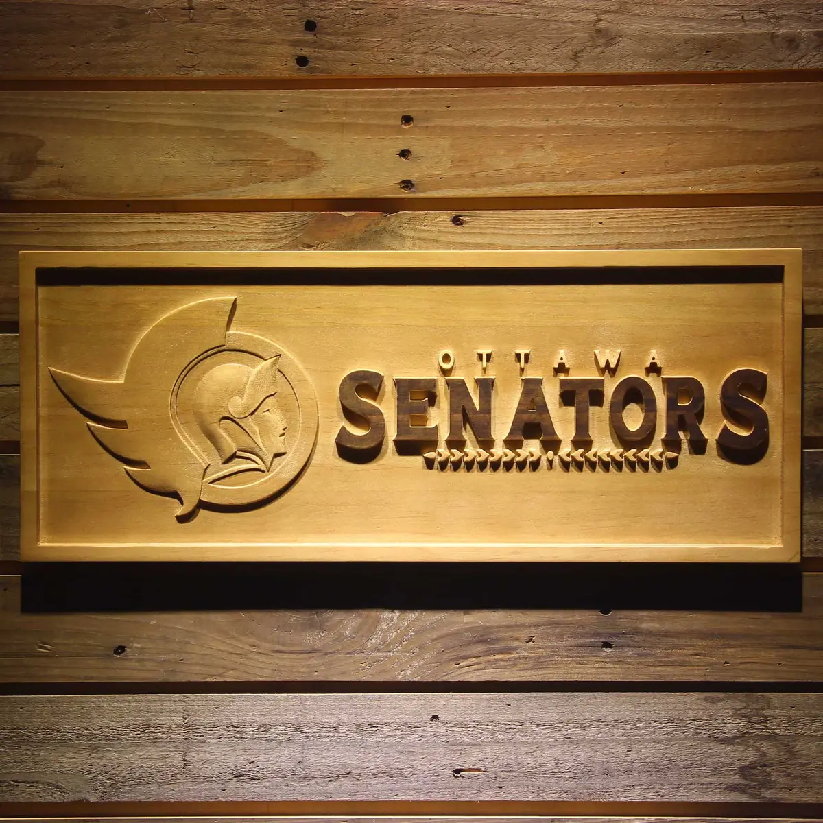 Ottawa Senators 3D Solid Wooden Craving Sign 1