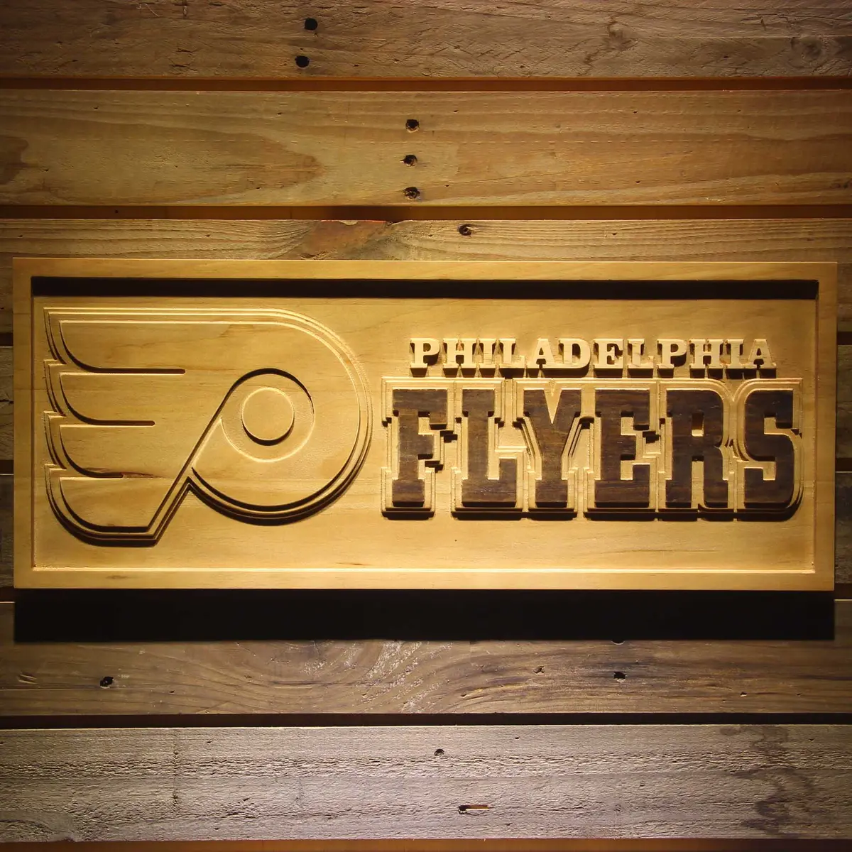 Philadelphia Flyers 3D Solid Wooden Craving Sign 1