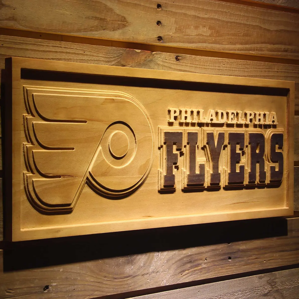 Philadelphia Flyers 3D Solid Wooden Craving Sign 2