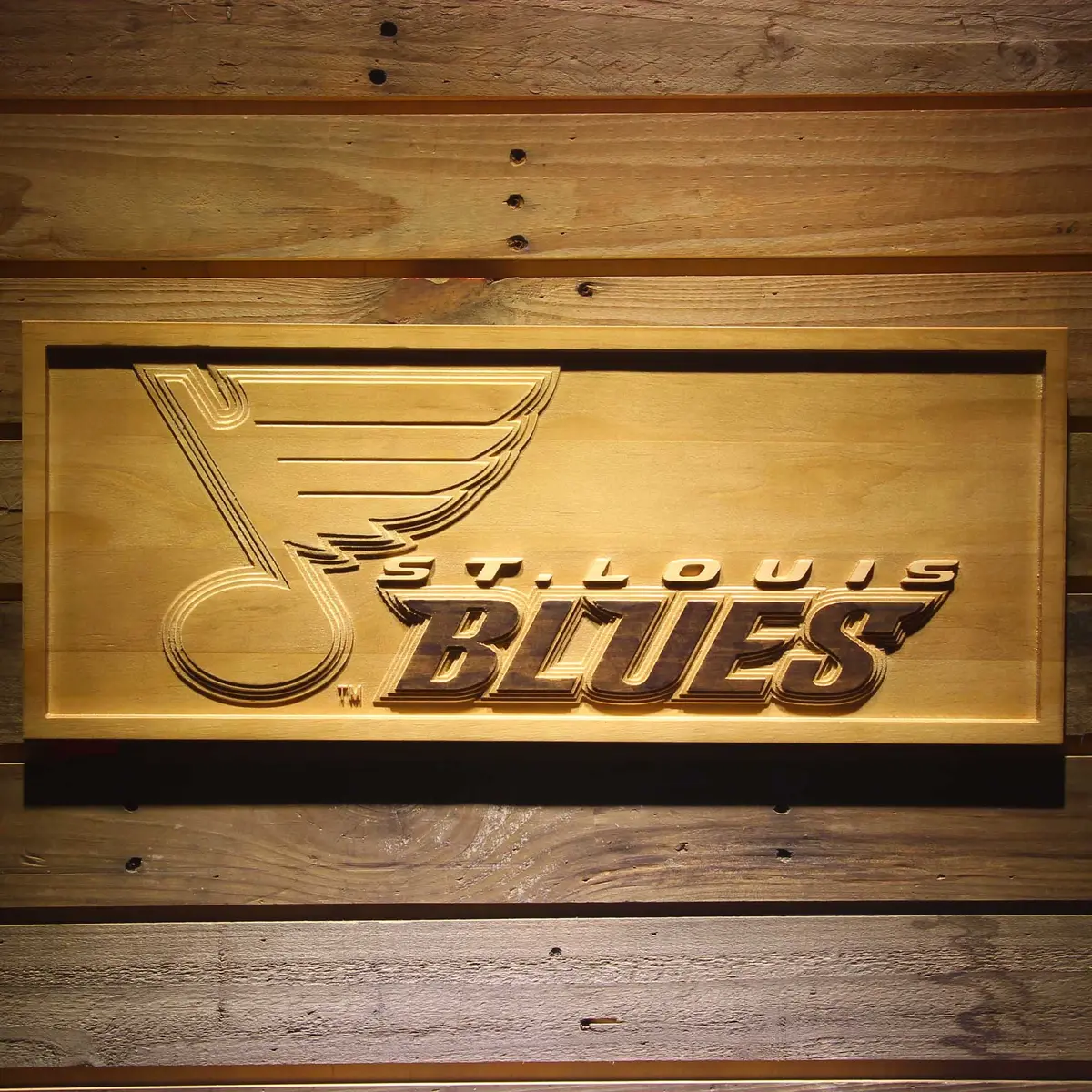 St. Louis Blues 3D Solid Wooden Craving Sign 1