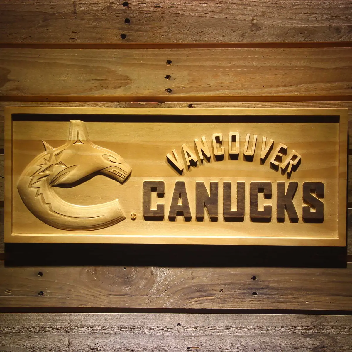 Vancouver Canucks 3D Solid Wooden Craving Sign 1