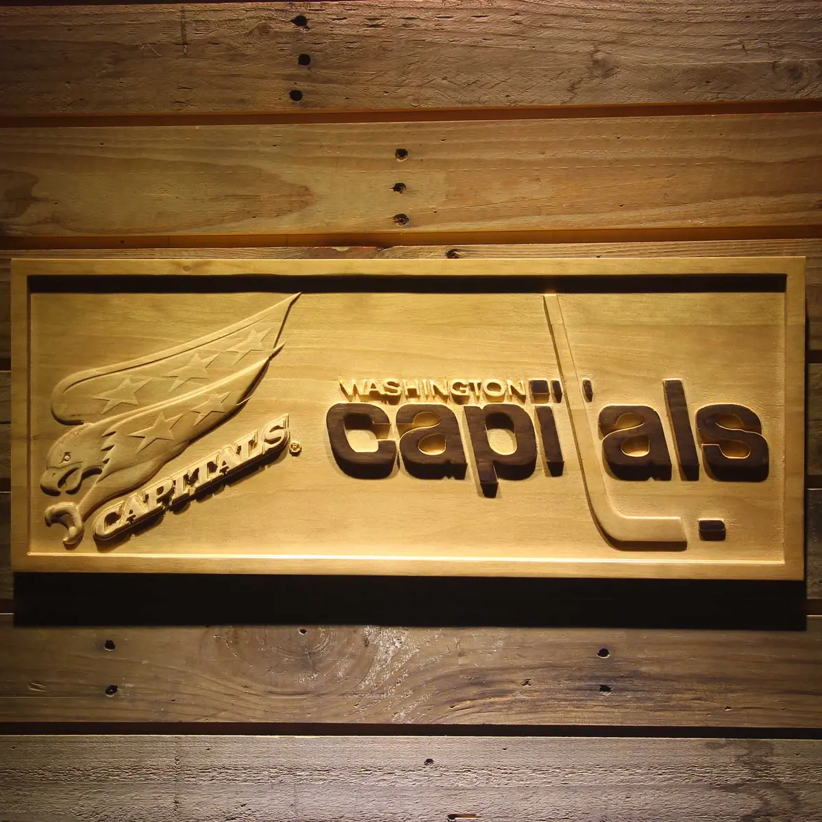 Washington Capitals 3D Solid Wooden Craving Sign 1