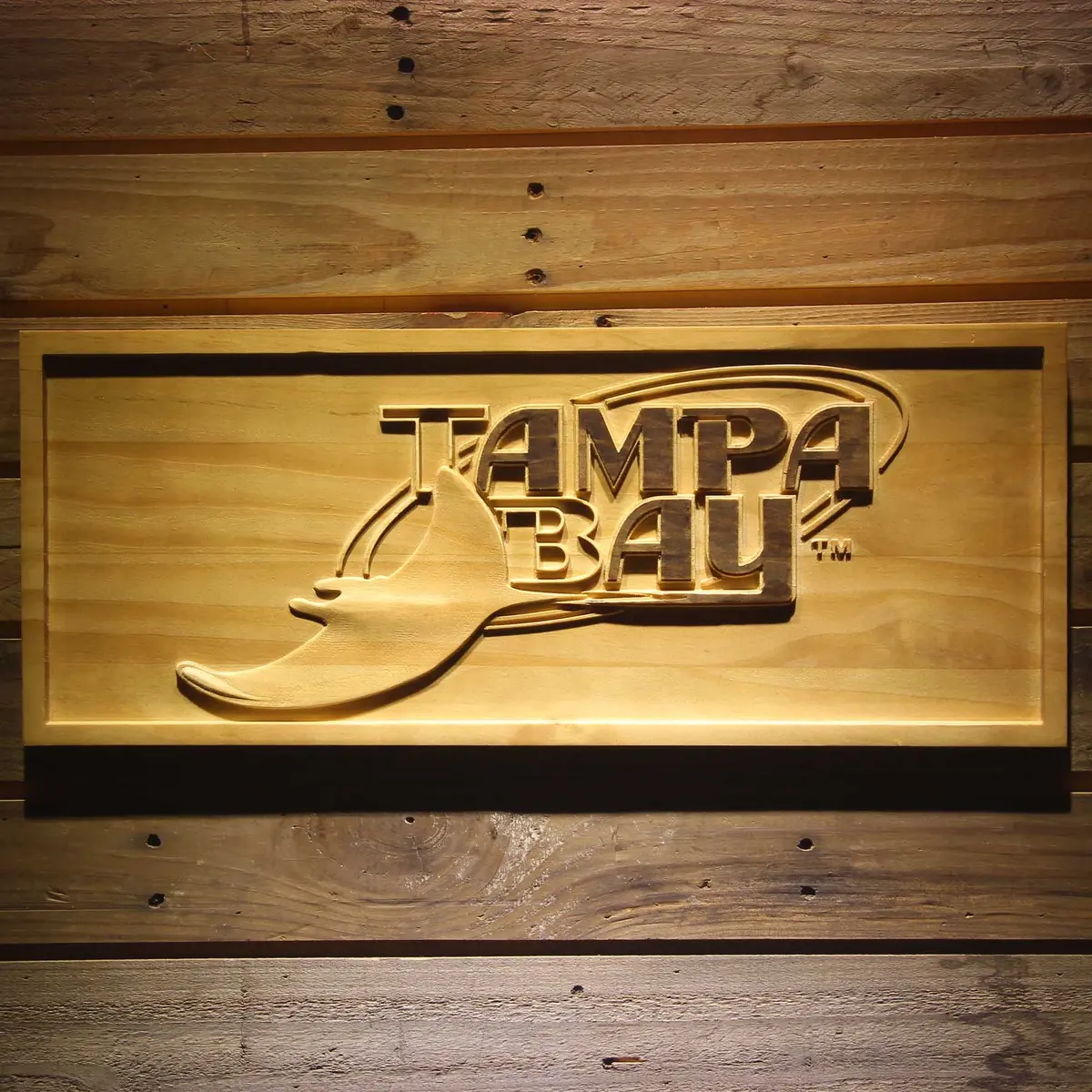 Tampa Bay Rays 3D Solid Wooden Craving Sign 1