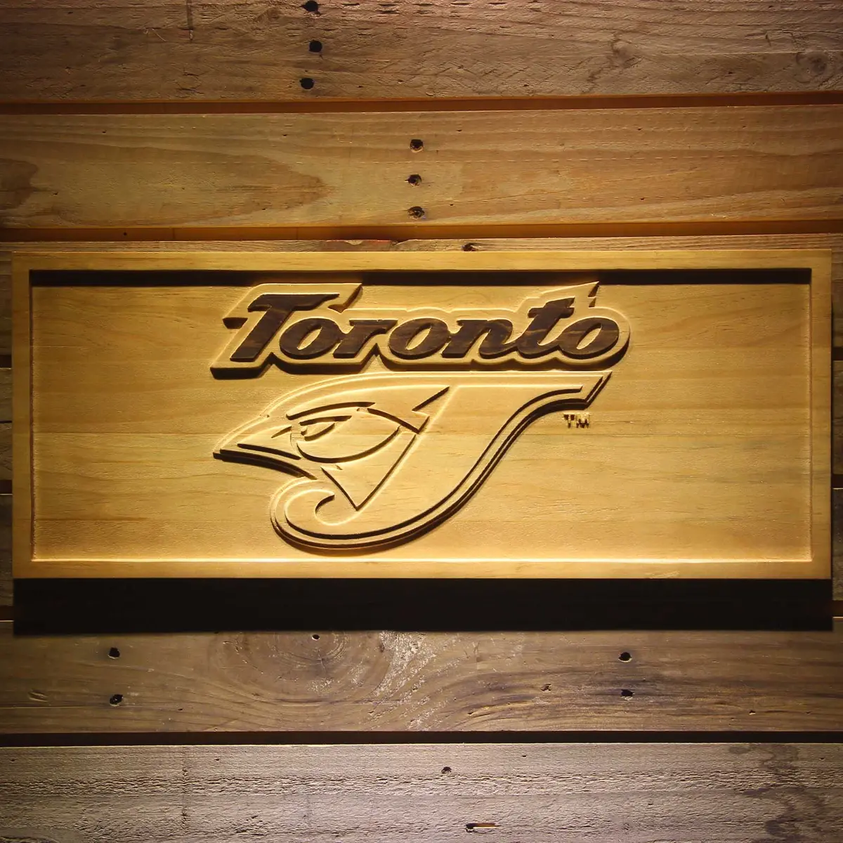 Toronto Blue Jays 3D Solid Wooden Craving Sign 1