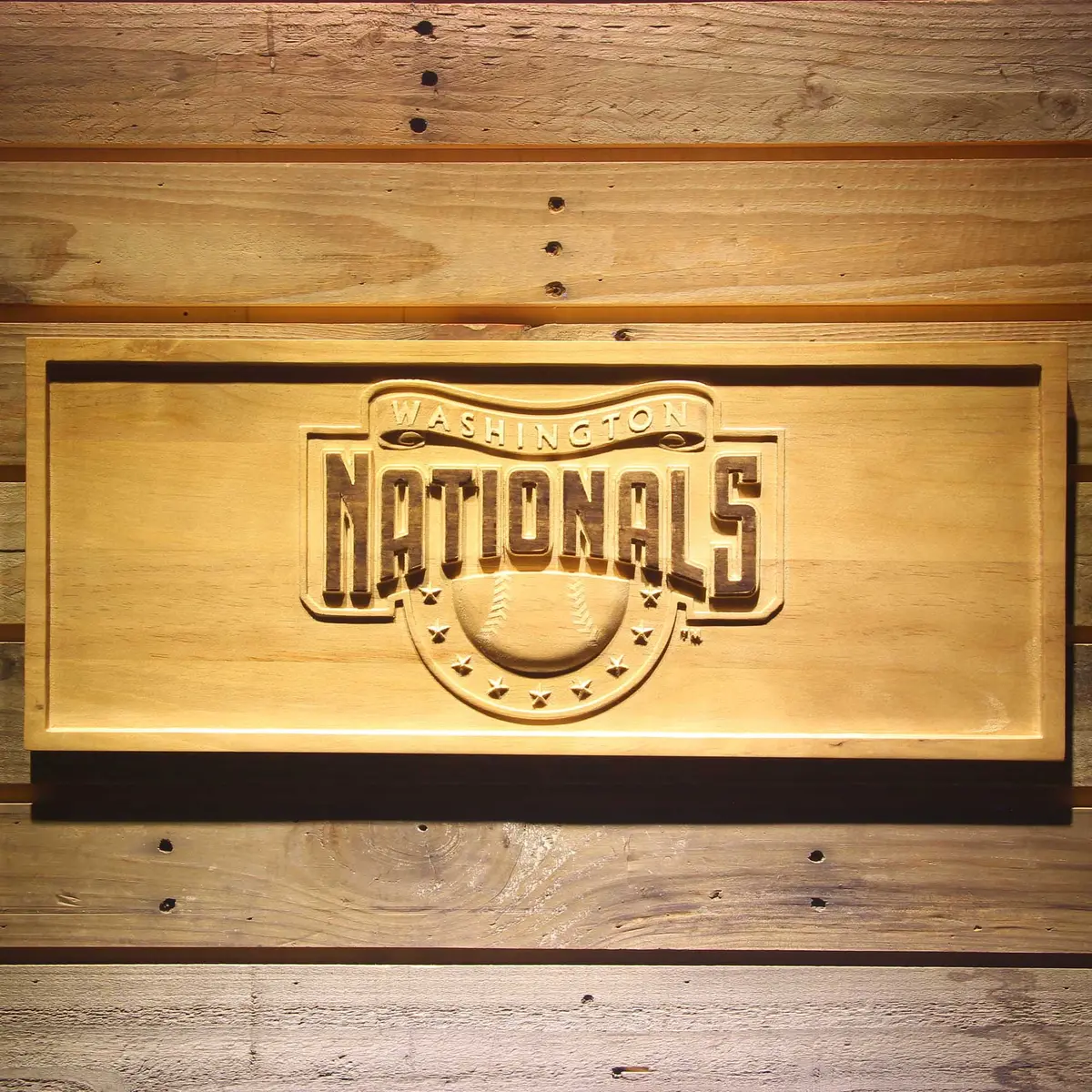 Washington Nationals 3D Solid Wooden Craving Sign 1