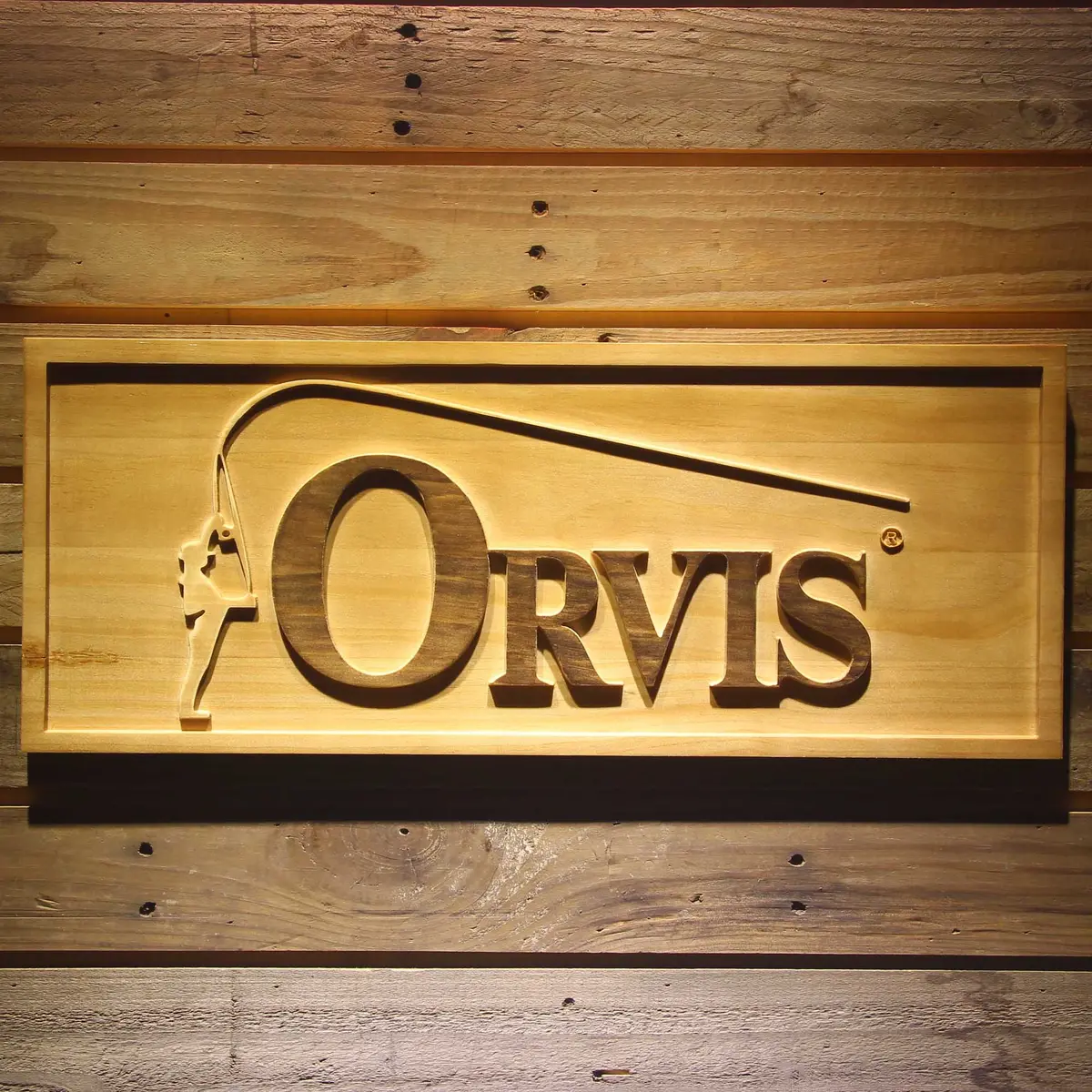Orvis Fishing 3D Solid Wooden Craving Sign 1