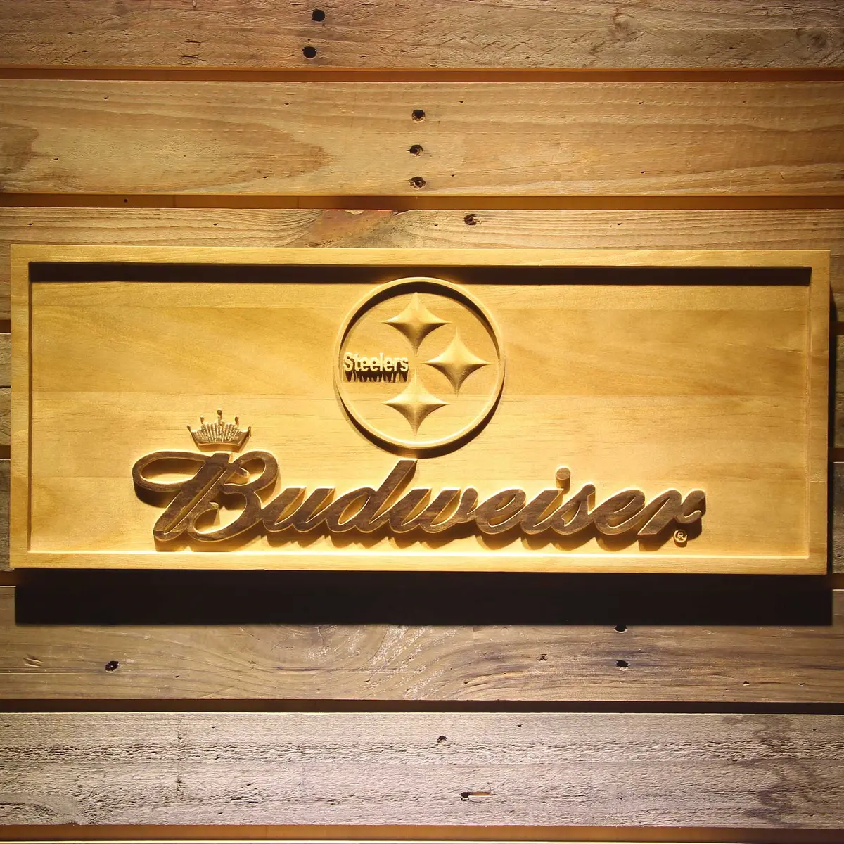 Pittsburgh Steelers 3D Solid Wooden Craving Sign 1