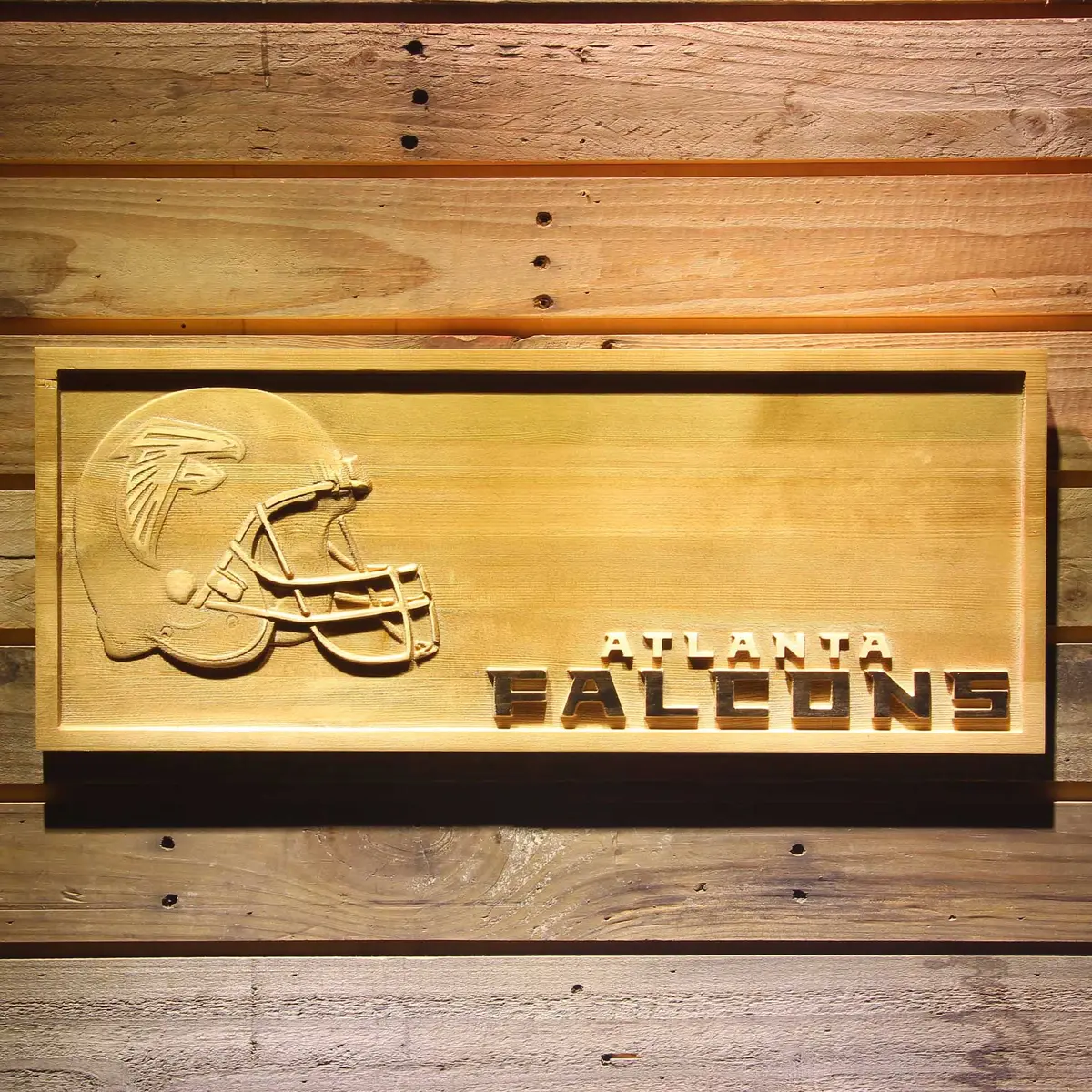 Atlanta Falcons 3D Solid Wooden Craving Sign 1