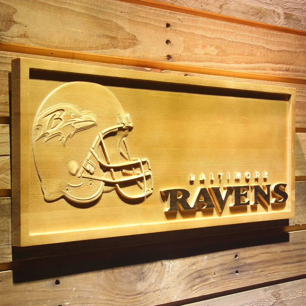Baltimore Ravens 3D Solid Wooden Craving Sign 2