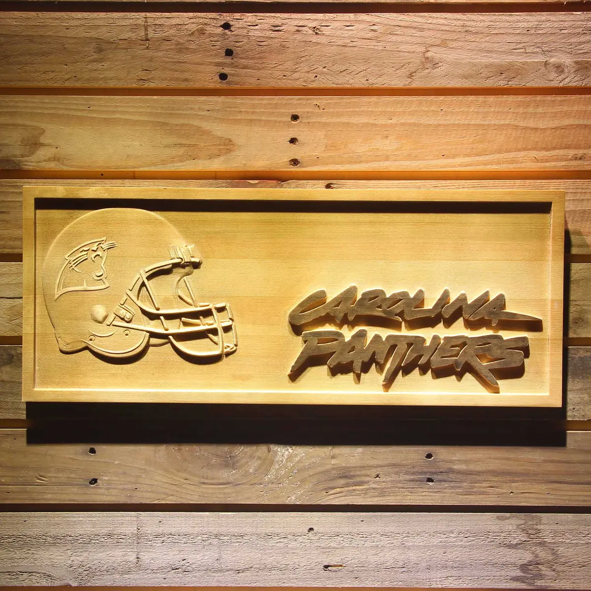 Carolina Panthers 3D Solid Wooden Craving Sign 1