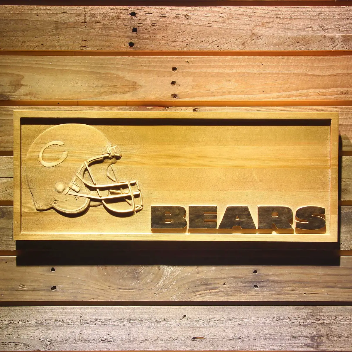 Chicago Bears 3D Solid Wooden Craving Sign 1