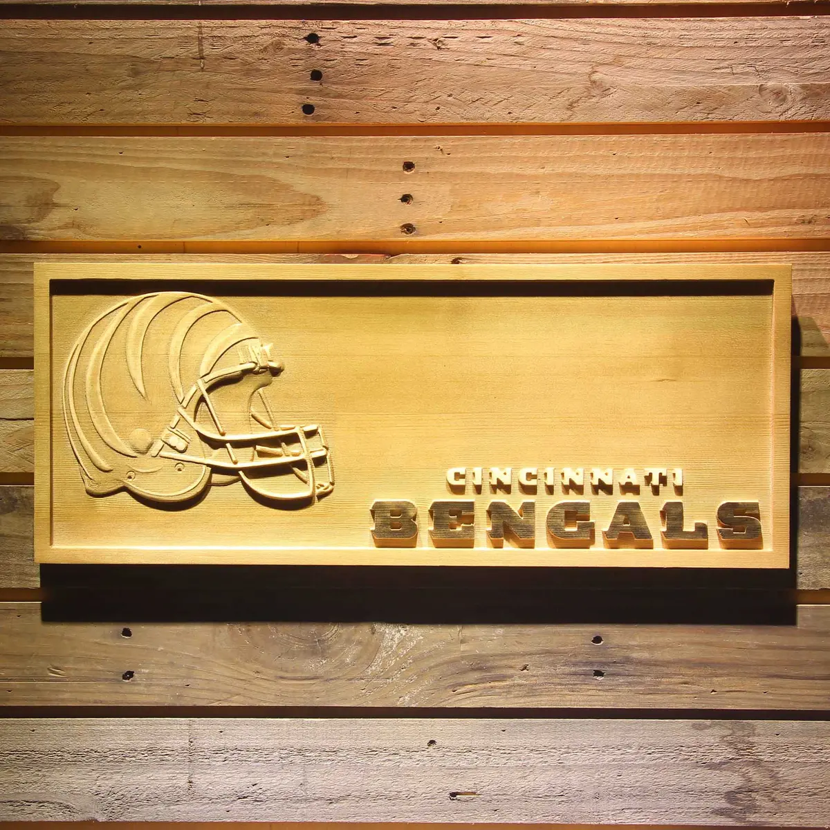 Cincinnati Bengals 3D Solid Wooden Craving Sign 1