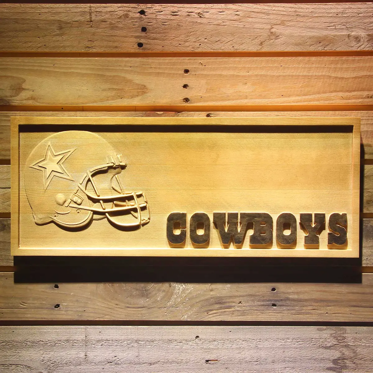 Dallas Cowboys 3D Solid Wooden Craving Sign 1