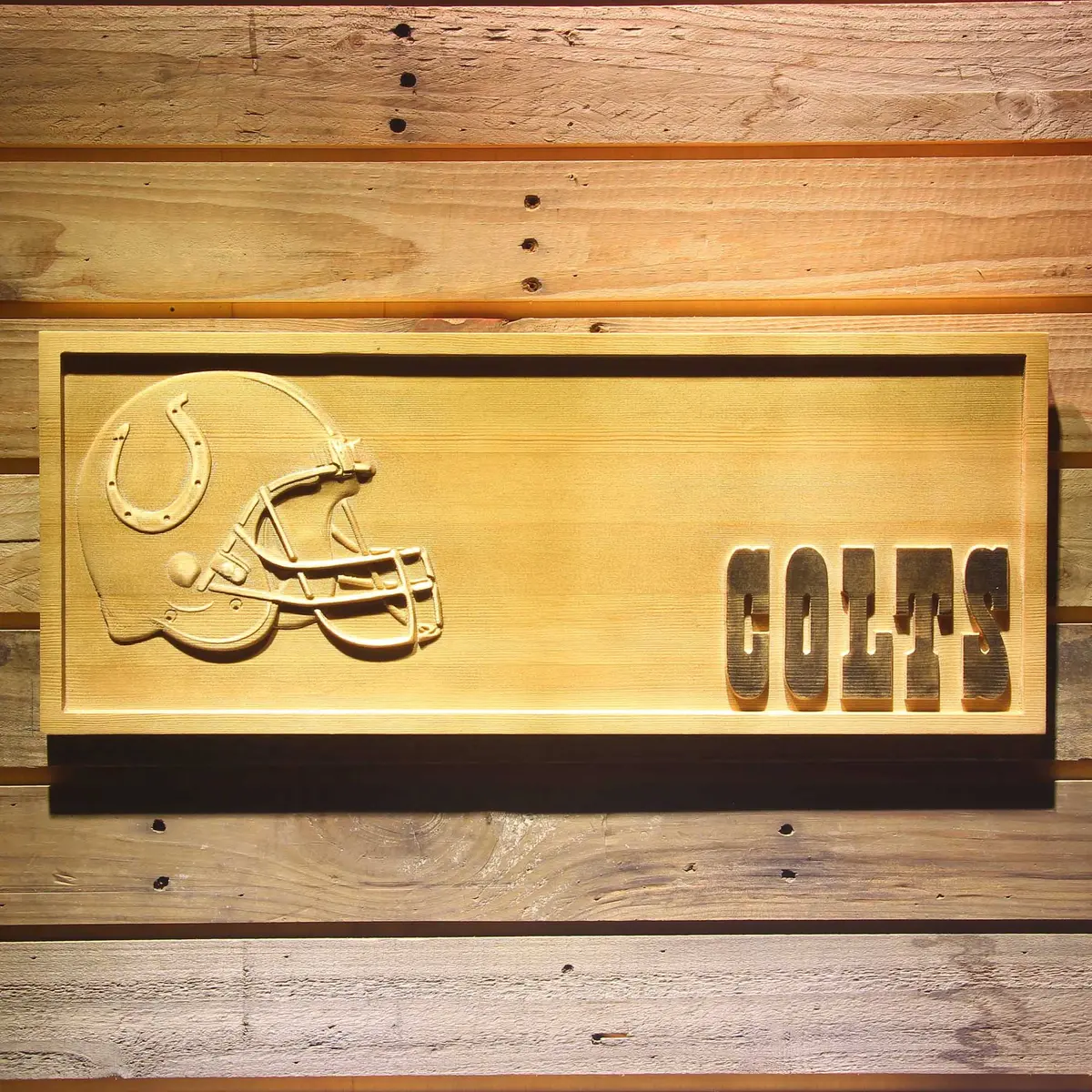 Indianapolis Colts 3D Solid Wooden Craving Sign 1