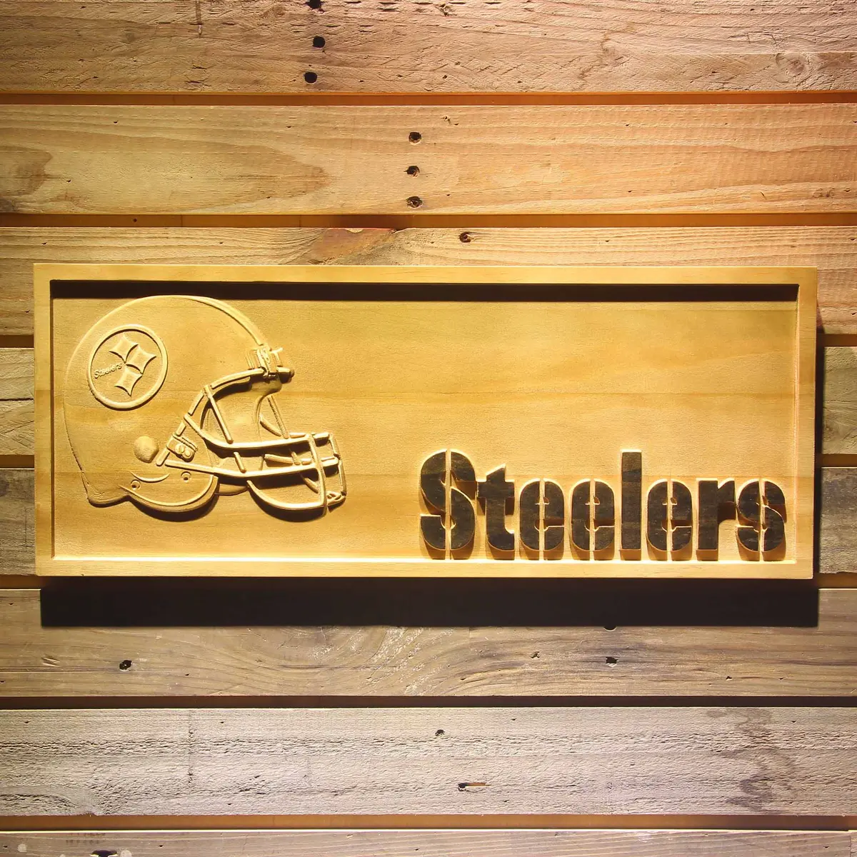 Pittsburgh Steelers 3D Solid Wooden Craving Sign 1