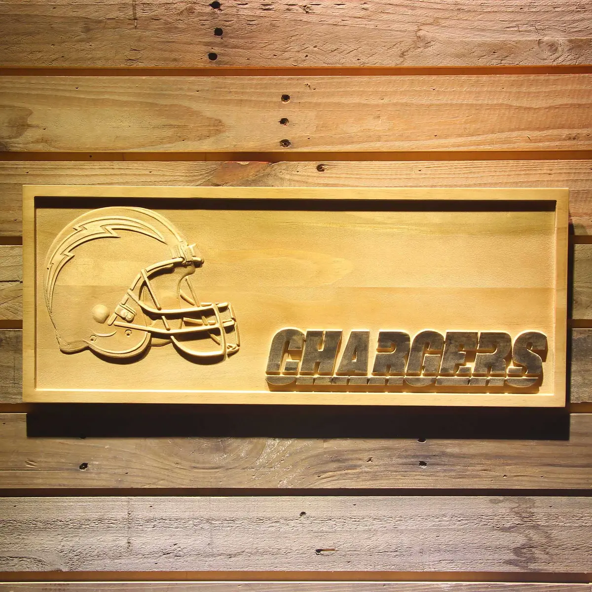 Los Angeles Chargers 3D Solid Wooden Craving Sign 1